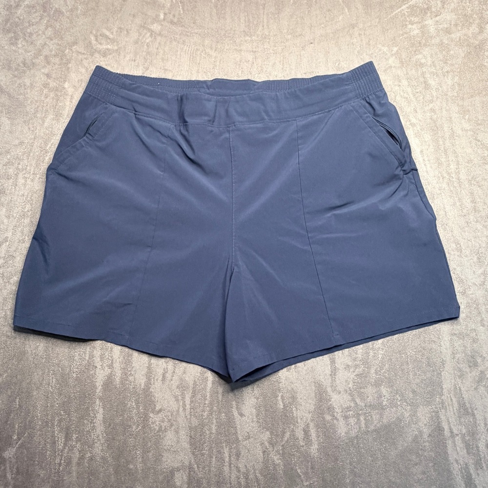 Columbia PFG Shorts Womens XL Blue‎ Performance Fishing Gear Elastic Waist 5in